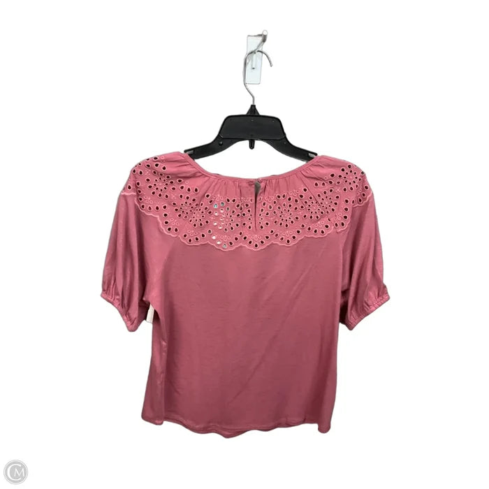 Top Short Sleeve By Daniel Rainn In Pink, Size: S