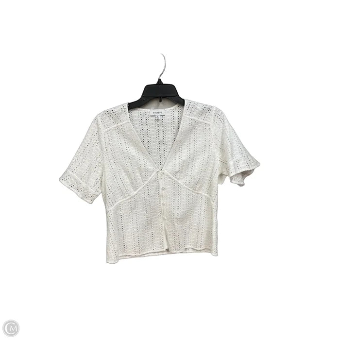Top Short Sleeve By Evereve In White, Size: M