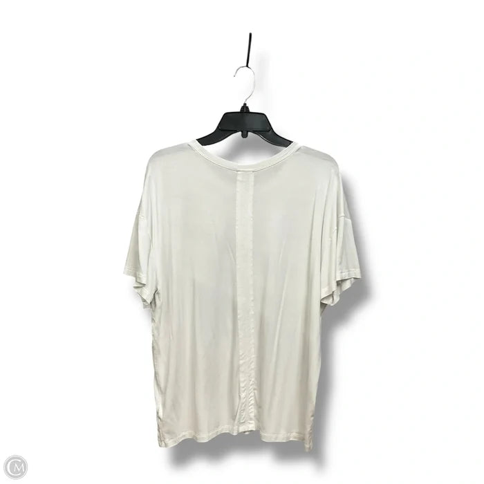 Top Short Sleeve By Express In White, Size: L