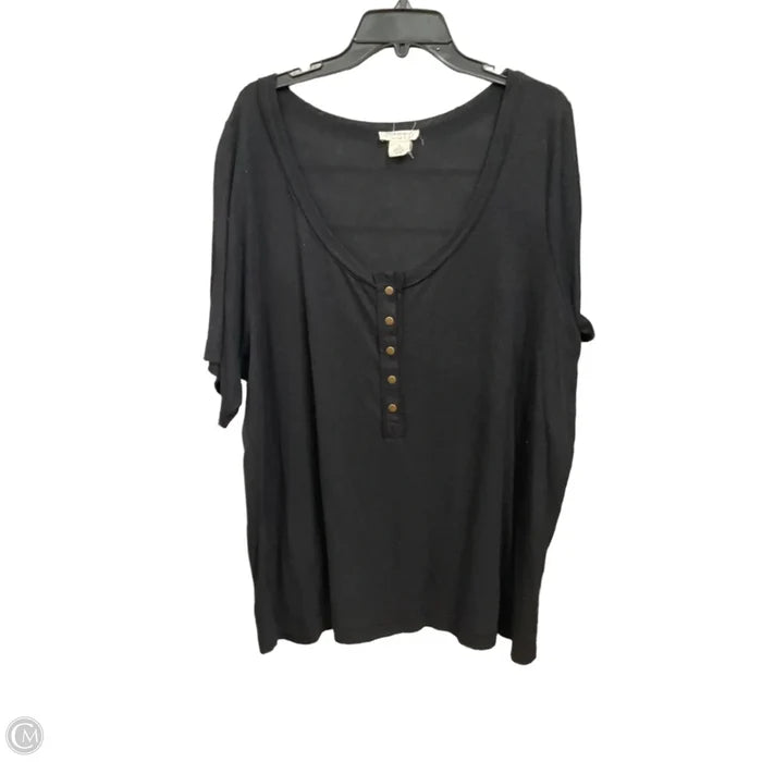 Top Short Sleeve By Festi In Black, Size: 4x