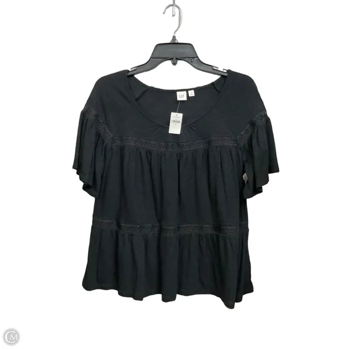 Top Short Sleeve By Gap In Black, Size: M