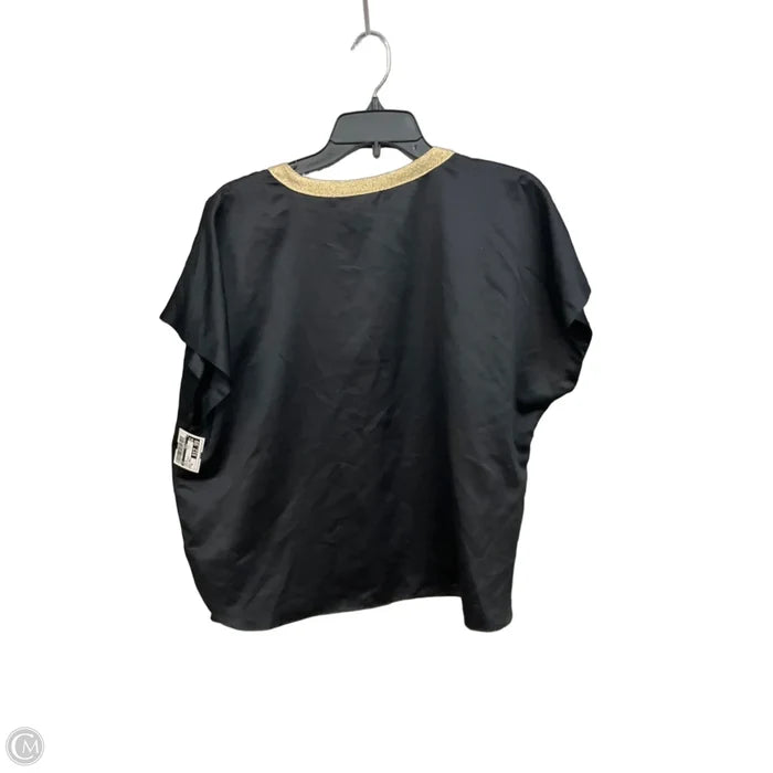 Top Short Sleeve By Inc In Black & Gold, Size: Xl
