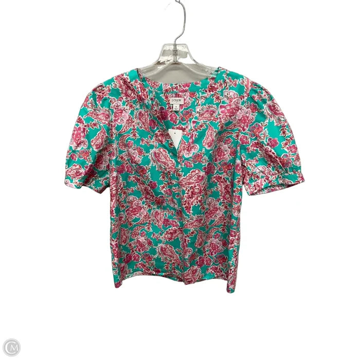 Top Short Sleeve By J. Crew In Floral Print, Size: S