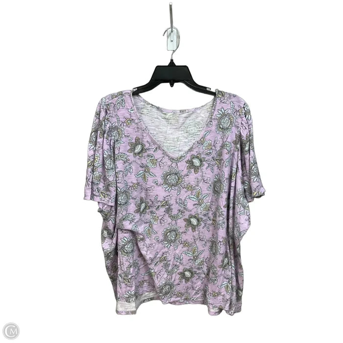Top Short Sleeve By Lane Bryant In Floral Print, Size: 3x