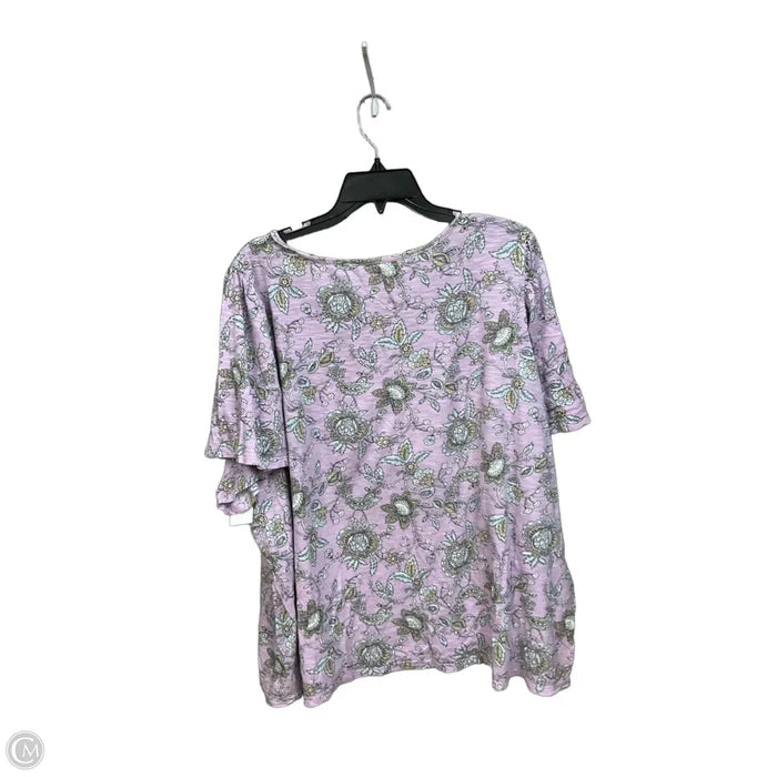 Top Short Sleeve By Lane Bryant In Floral Print, Size: 3x
