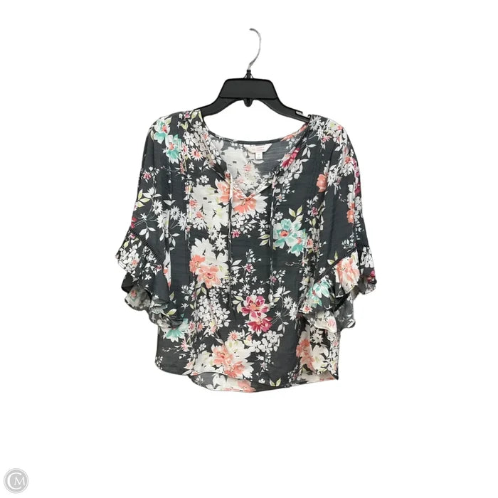 Top Short Sleeve By Lc Lauren Conrad In Floral Print, Size: M