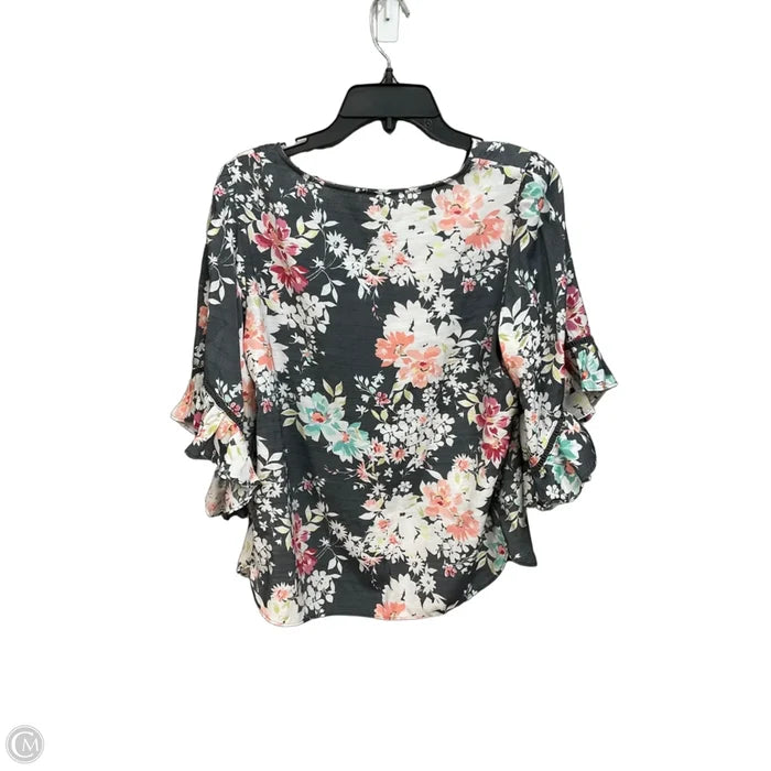 Top Short Sleeve By Lc Lauren Conrad In Floral Print, Size: M