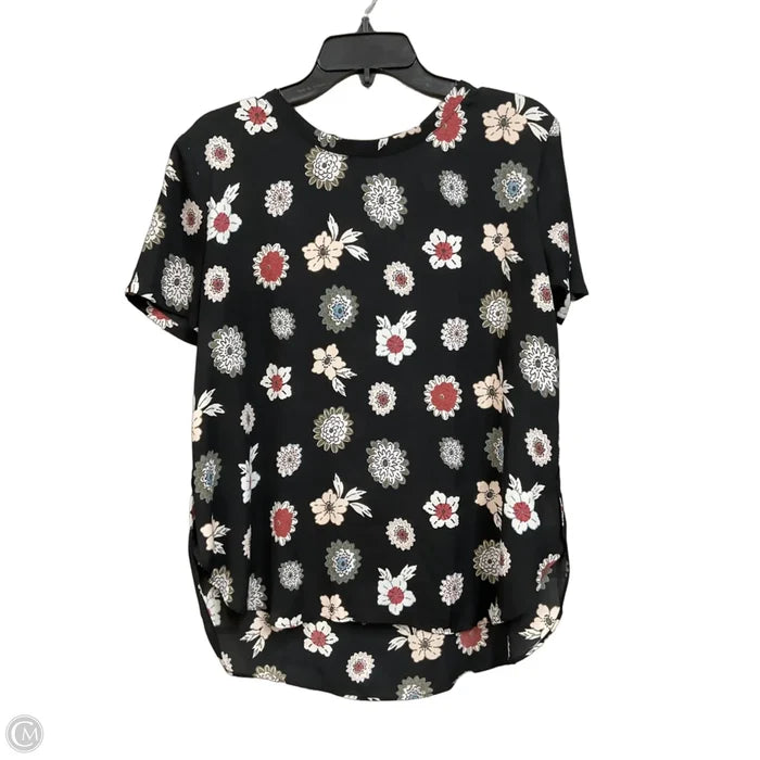 Top Short Sleeve By Loft In Floral Print, Size: L