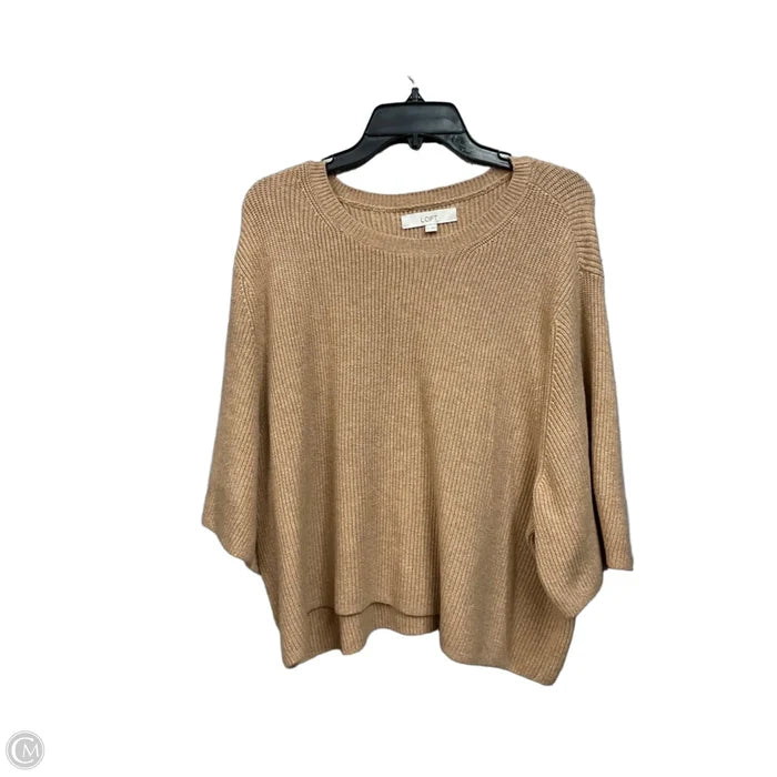 Top Short Sleeve By Loft In Tan, Size: Xl