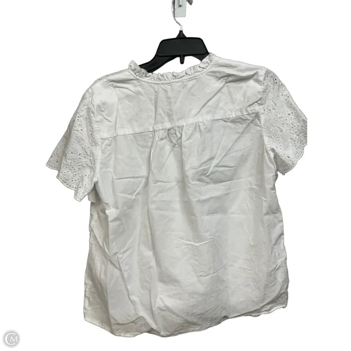 Top Short Sleeve By Loft In White, Size: M