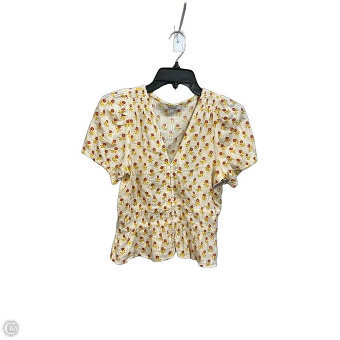 Top Short Sleeve By Madewell In Floral Print, Size: S