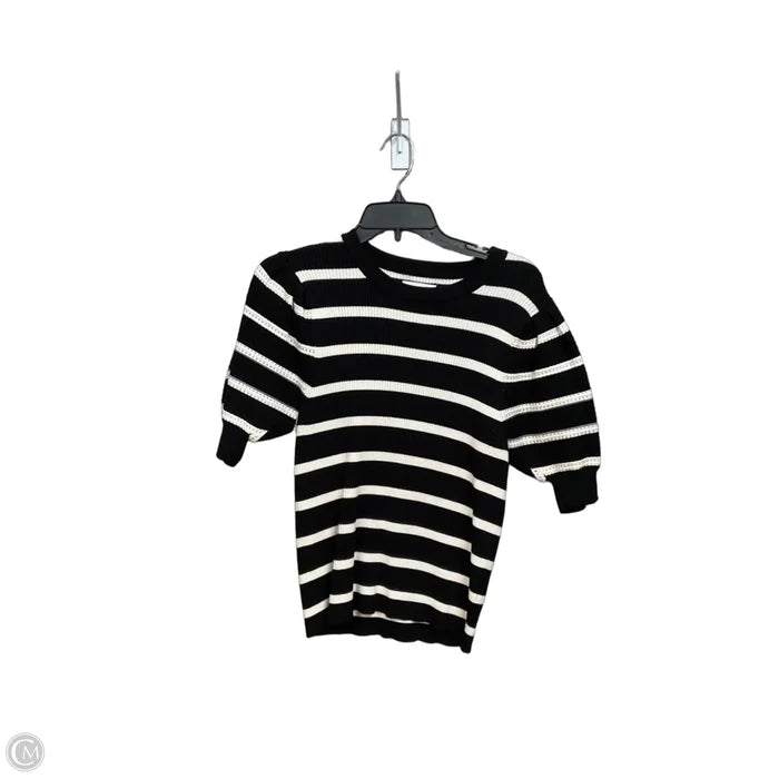 Top Short Sleeve By Nine West In Striped Pattern, Size: M