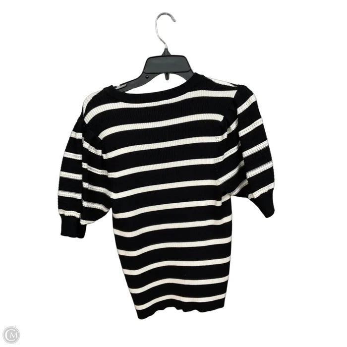 Top Short Sleeve By Nine West In Striped Pattern, Size: M
