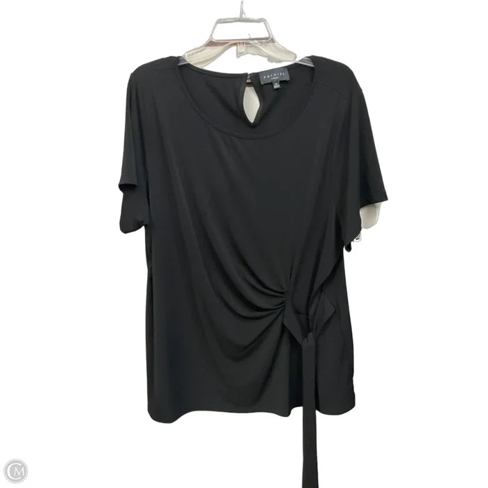 Top Short Sleeve By Premise In Black, Size: 2x