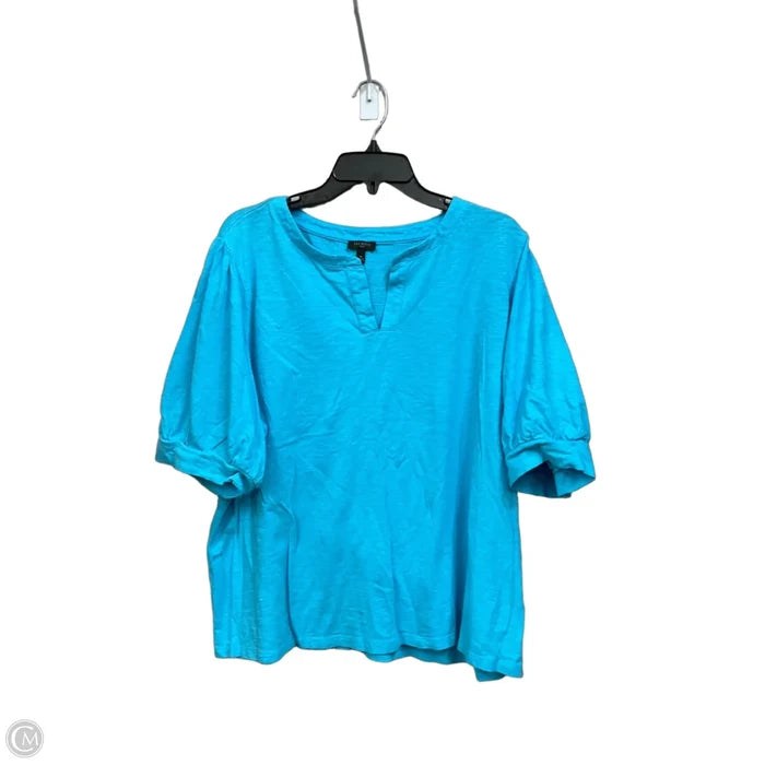 Top Short Sleeve By Talbots In Blue, Size: 2x