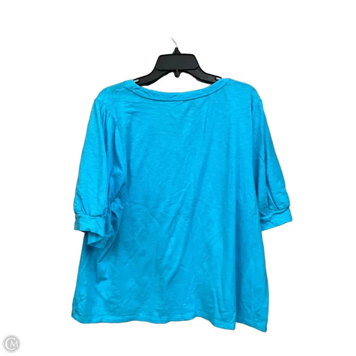 Top Short Sleeve By Talbots In Blue, Size: 2x