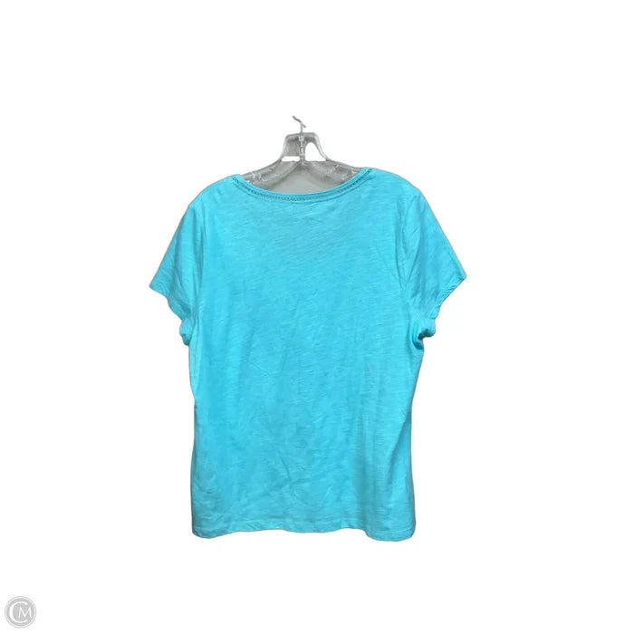 Top Short Sleeve By Talbots In Blue, Size: Xl