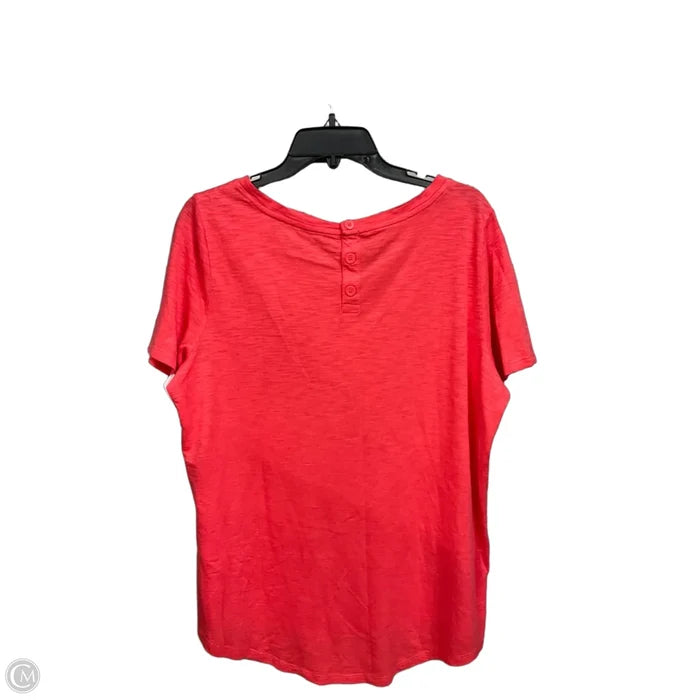 Top Short Sleeve By Talbots In Red, Size: 1x