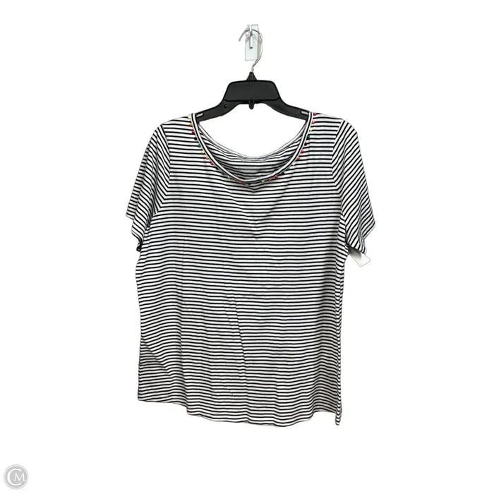 Top Short Sleeve By Talbots In Striped Pattern, Size: 1x