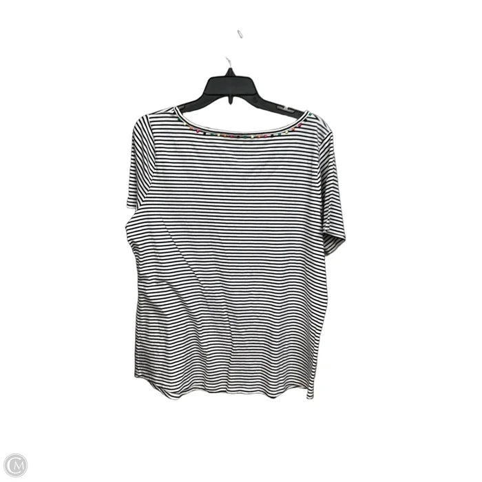 Top Short Sleeve By Talbots In Striped Pattern, Size: 1x