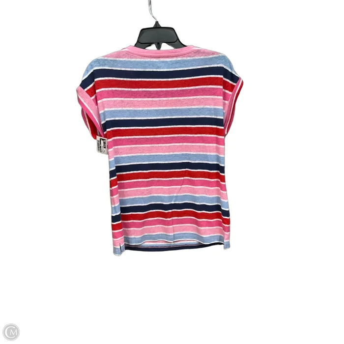 Top Short Sleeve By Talbots In Striped Pattern, Size: Mp