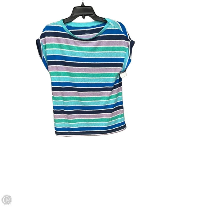 Top Short Sleeve By Talbots In Striped Pattern, Size: S