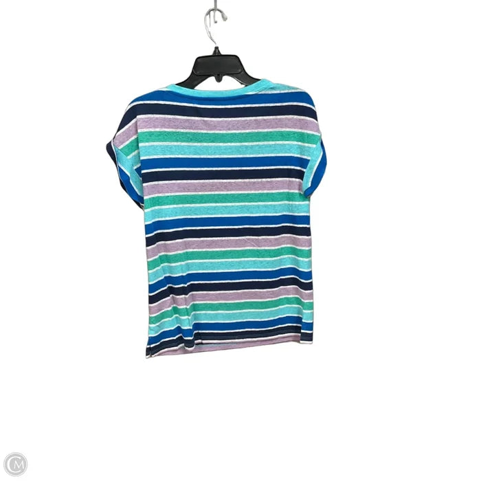 Top Short Sleeve By Talbots In Striped Pattern, Size: S