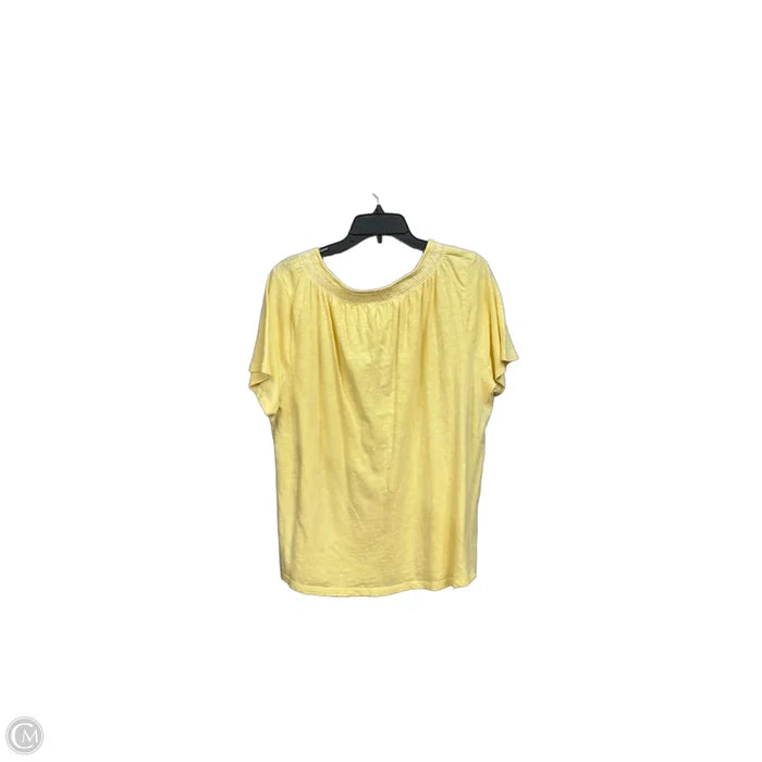 Top Short Sleeve By Talbots In Yellow, Size: Xl