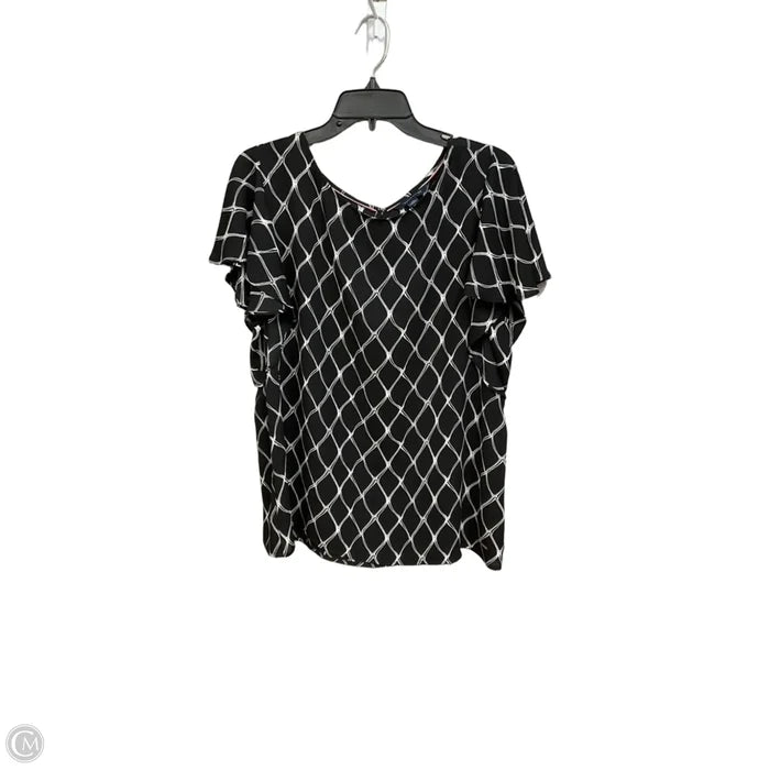Top Short Sleeve By Tommy Hilfiger In Black & White, Size: Xxl