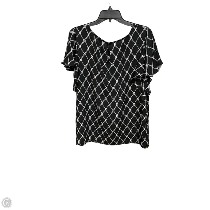 Top Short Sleeve By Tommy Hilfiger In Black & White, Size: Xxl