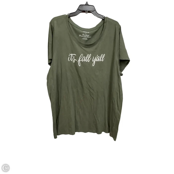 Top Short Sleeve By Torrid In Green, Size: 4x