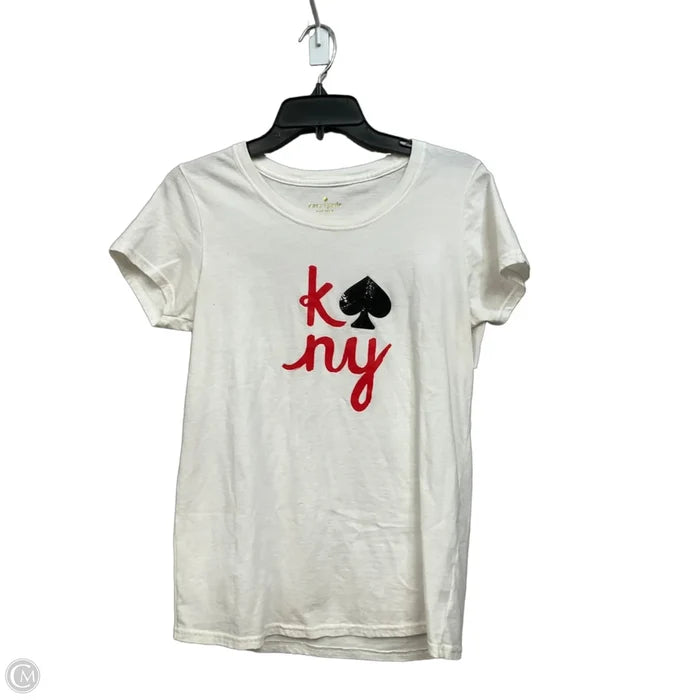 Top Short Sleeve Designer By Kate Spade In White, Size: Xl