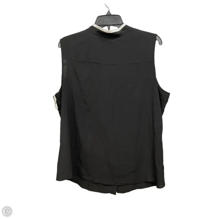 Top Sleeveless By Calvin Klein In Black & White, Size: Xl