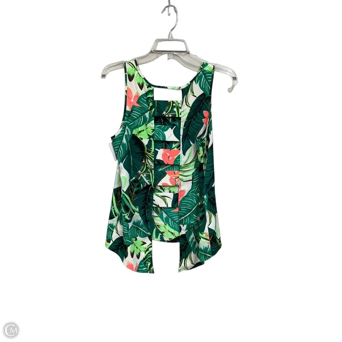 Top Sleeveless By Express In Tropical Print, Size: S