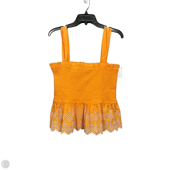 Top Sleeveless By Loft In Orange, Size: L