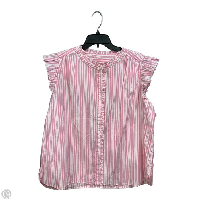 Top Sleeveless By Loft In Striped Pattern, Size: Xl
