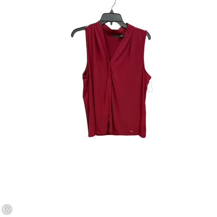 Top Sleeveless By Tahari In Maroon, Size: Xl
