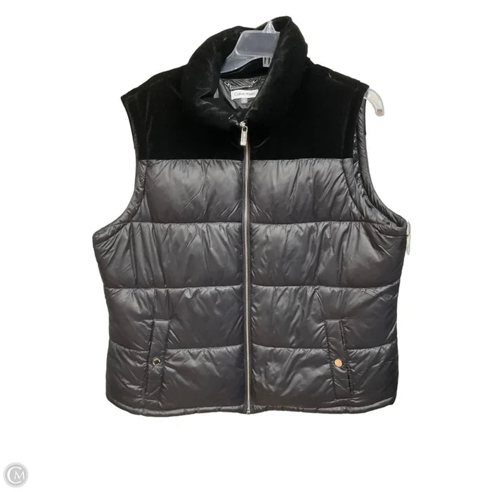 Vest Puffer & Quilted By Calvin Klein In Black, Size: Xl