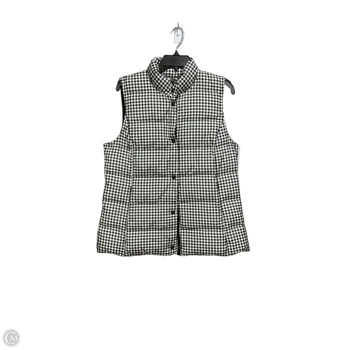 Vest Puffer & Quilted By J. Jill In Checkered Pattern, Size: M