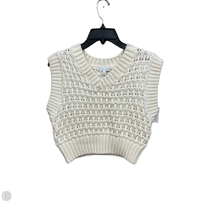 Vest Sweater By Miou Muse In Cream, Size: L