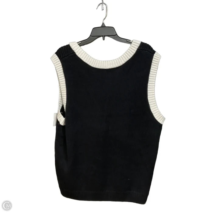 Vest Sweater By Talbots In Black & White, Size: 2x