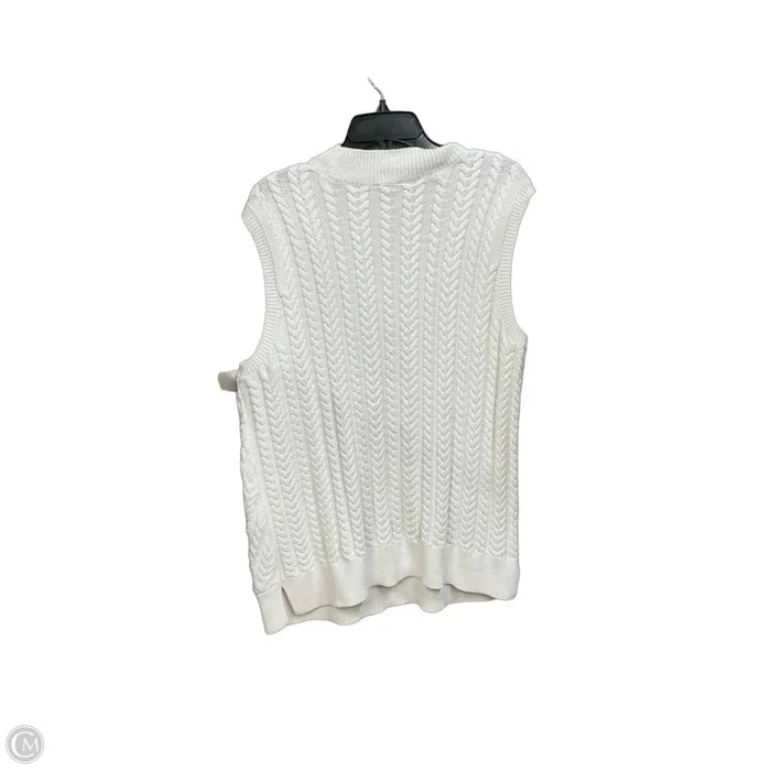 Vest Sweater By Talbots In White, Size: 2x